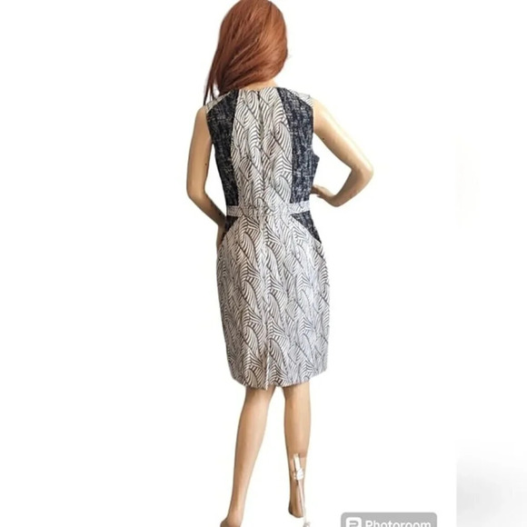 Calvin Klein office Black&White Block Sleeveless Mid A-line Dress size 6 - Picture 3 of 8